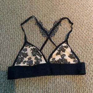 VS Pink black and nude bralette with lace